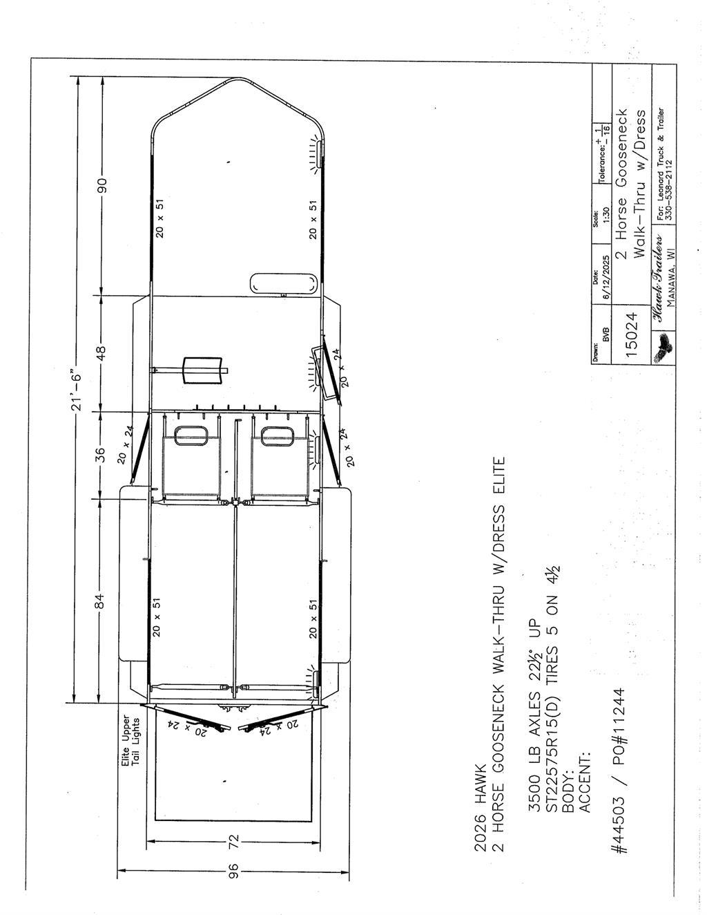 Hawk 110E Livestock transport