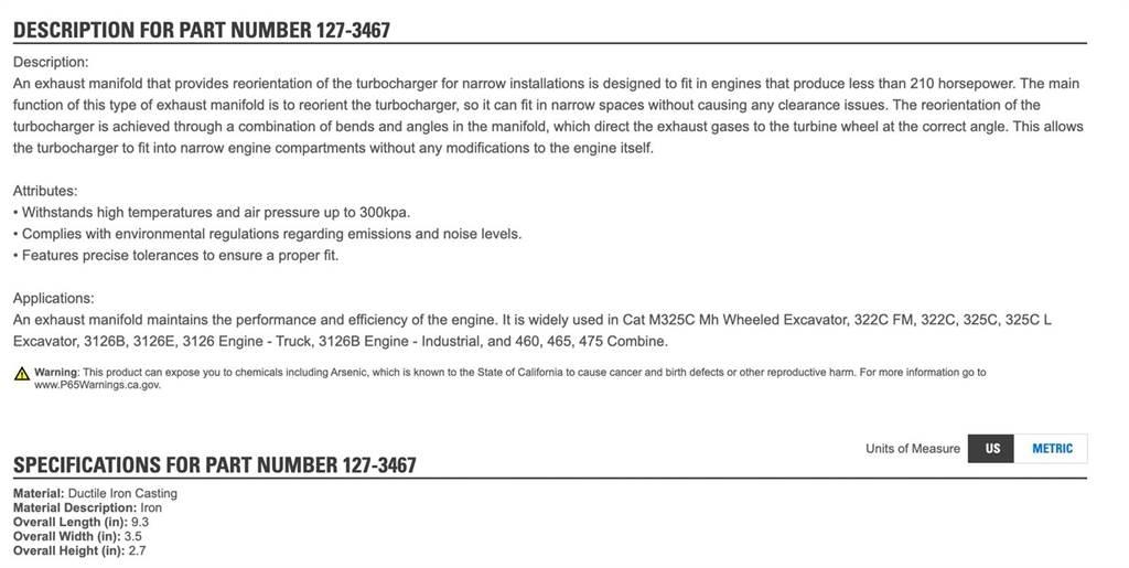 CAT 3126 Other components