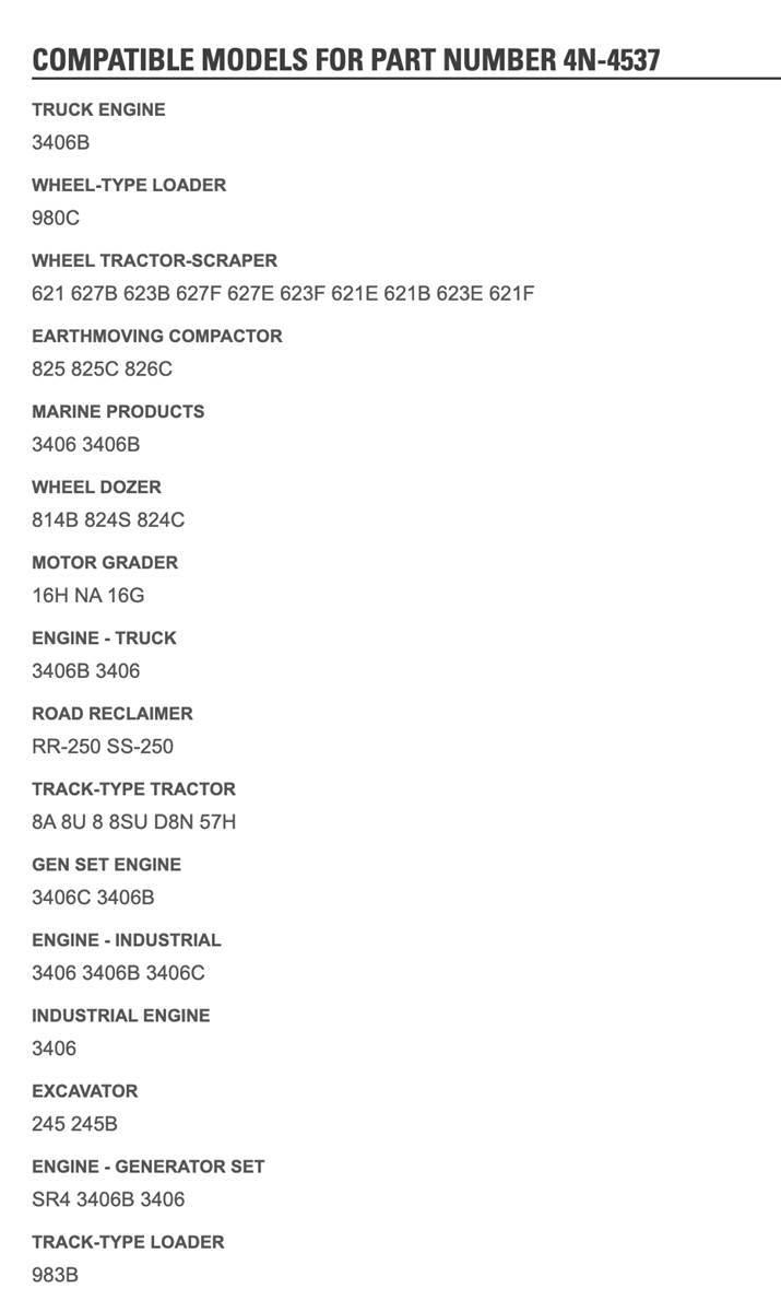 CAT 3406 Other components