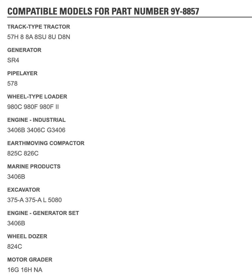 CAT 3406C Other components