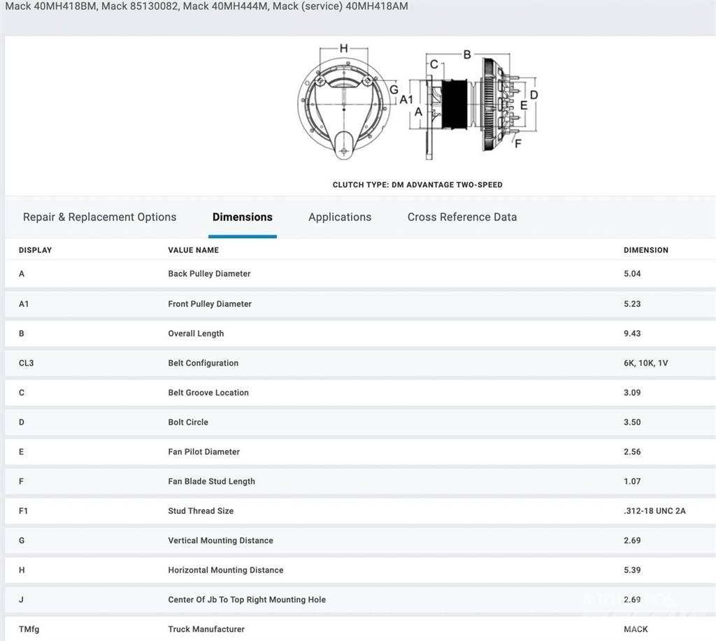 Mack ASET Other components
