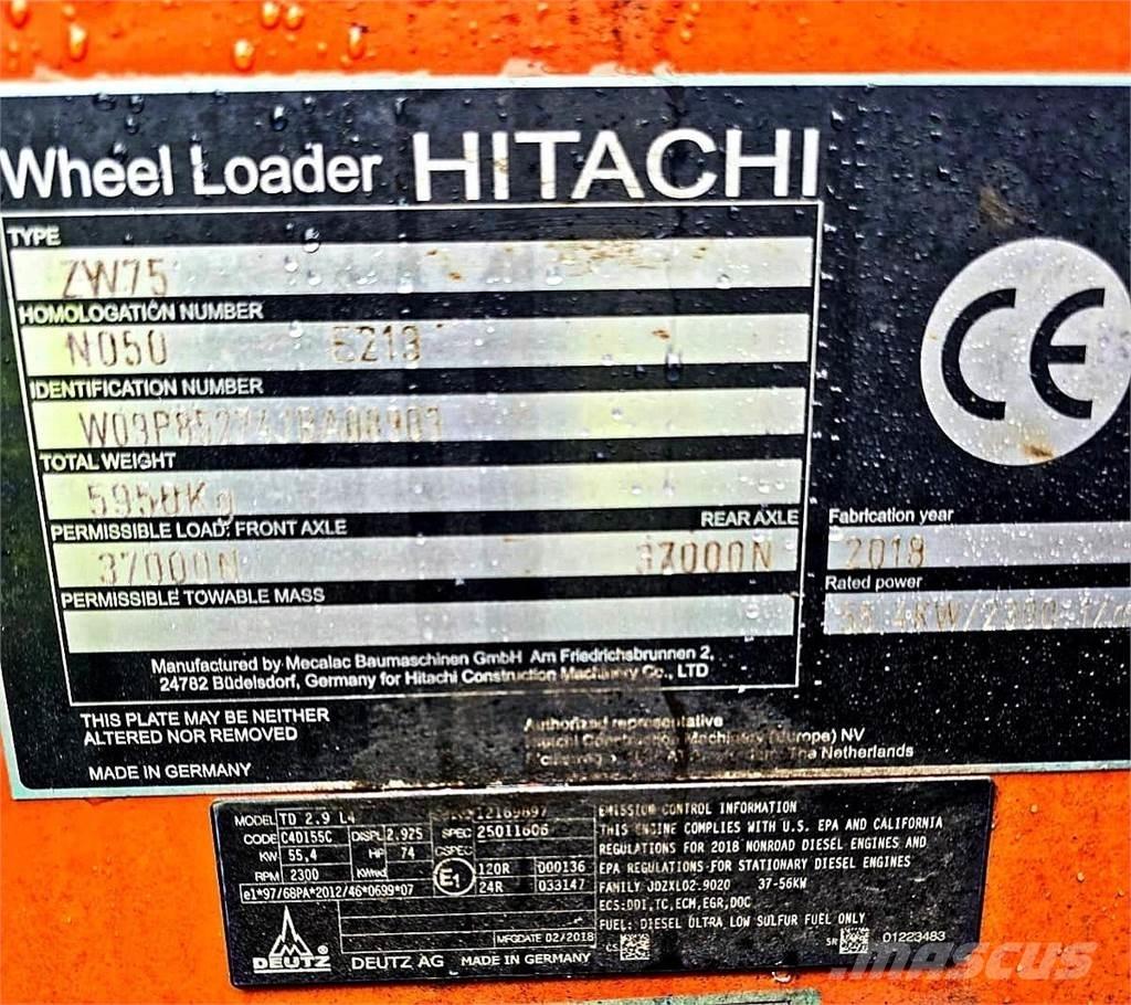 Hitachi ZW75 Mini loaders
