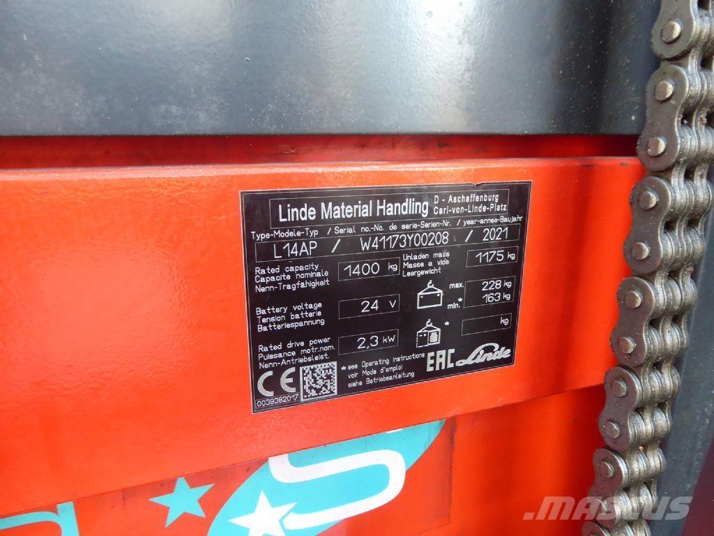 Linde L14 AP Pedestrian stacker
