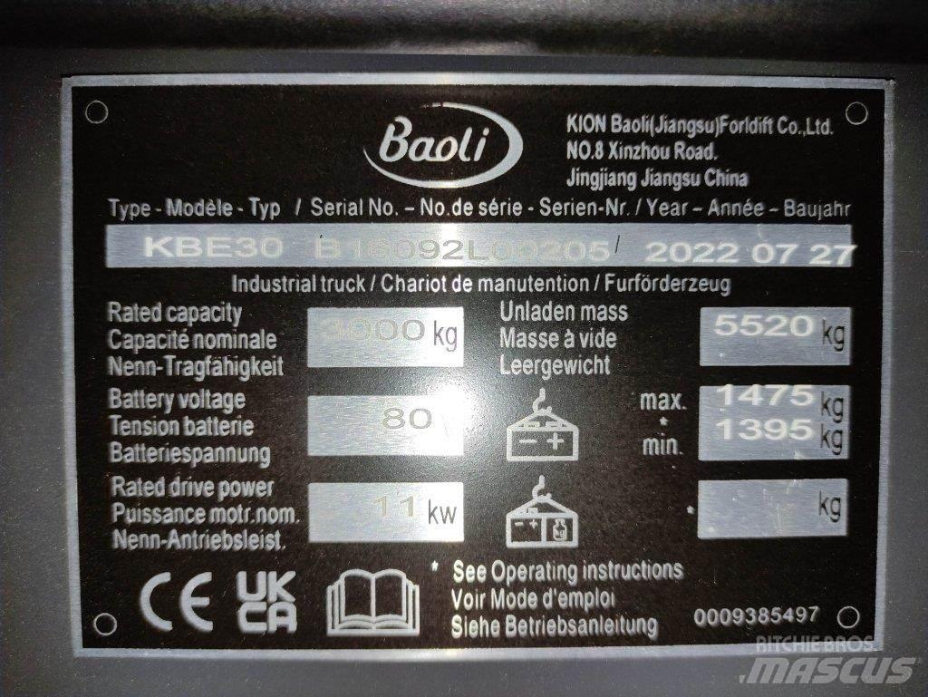 Baoli KBE30 Electric forklift trucks